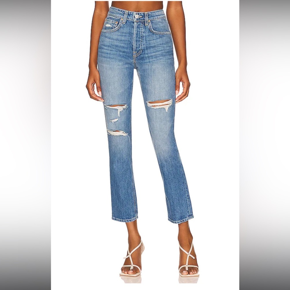 GRLFRND Karolina Distressed High Rise Jeans